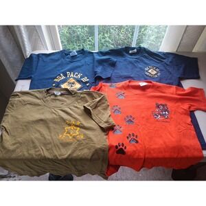 4 Vtg BSA Boy Scouts CUBS IDF Israel Short Sleeve T Shirt Youth Size Abington PA